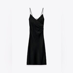 NWOT Zara Black Draped Dress